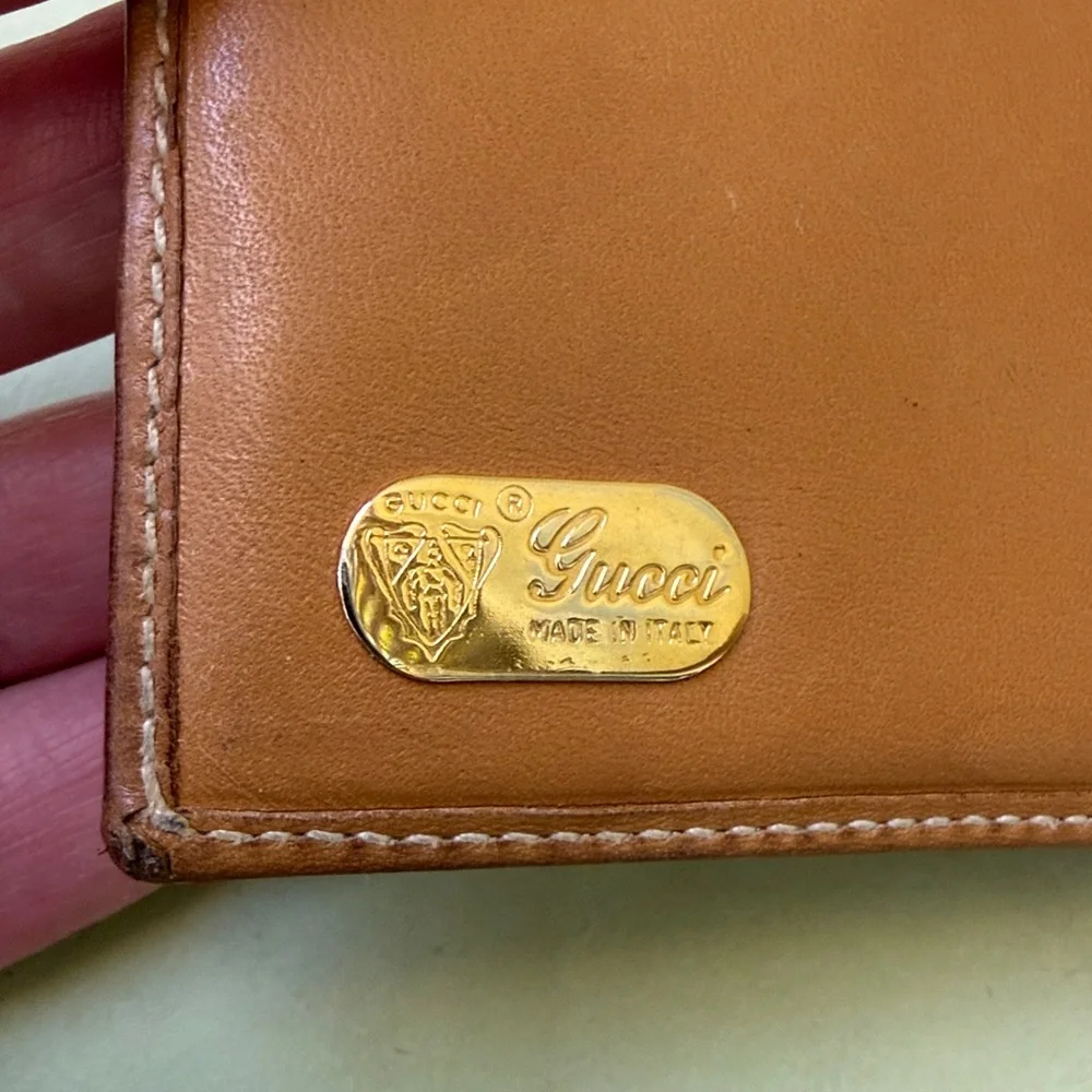 Vintage cream/orange Gucci coated canvas/leather wallet - Picture 11 of 15